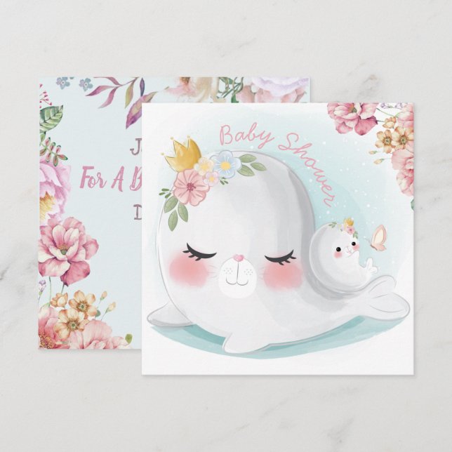 Siegel Kinderdusche Einladung (Vorne/Hinten)