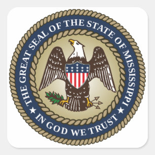 Siegel Mississippi Quadratischer Aufkleber