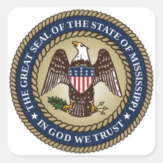 Siegel Mississippi Quadratischer Aufkleber