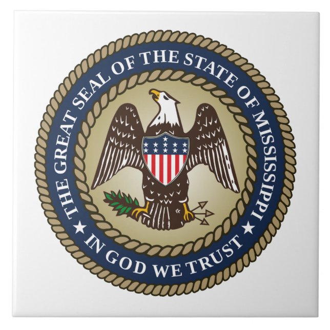 Siegel Mississippi (US-Staat) Fliese (Vorderseite)