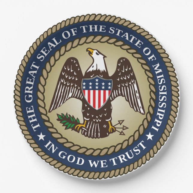 Siegel Mississippi (US-Staat) Pappteller (Vorderseite)
