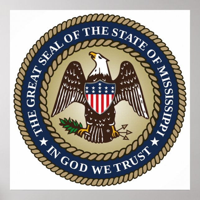 Siegel Mississippi (US-Staat) Poster (Vorne)