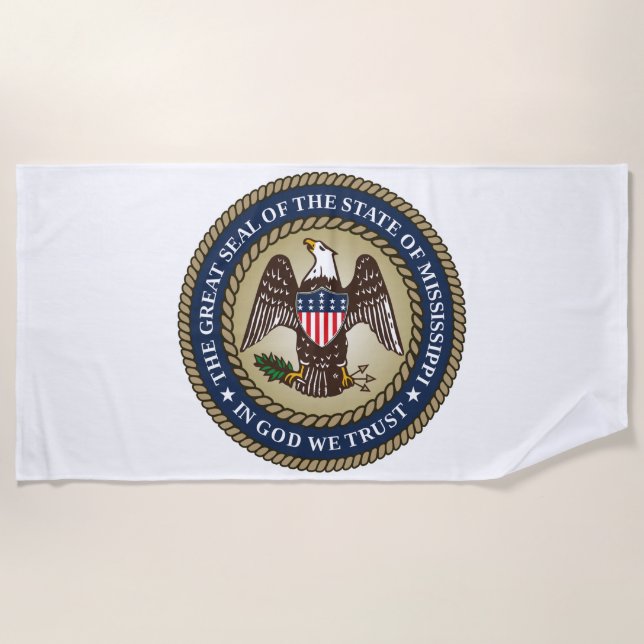 Siegel Mississippi (US-Staat) Strandtuch (Vorderseite)