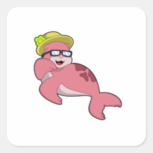 Siegel mit Brille.PNG Quadratischer Aufkleber