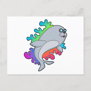 Siegel mit Brille Postkarte