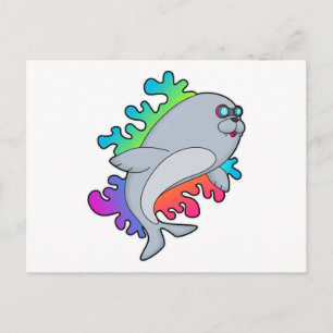 Siegel mit Brille Postkarte