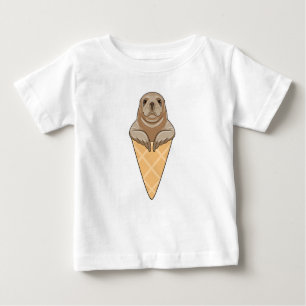Siegel mit Eiscreme Baby T-shirt