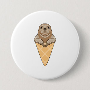 Siegel mit Eiscreme Button