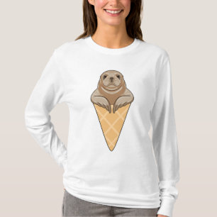 Siegel mit Eiscreme T-Shirt