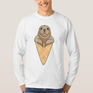 Siegel mit Eiscreme T-Shirt