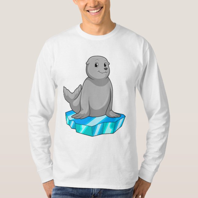 Siegel mit Eisscholle T-Shirt (Vorderseite)