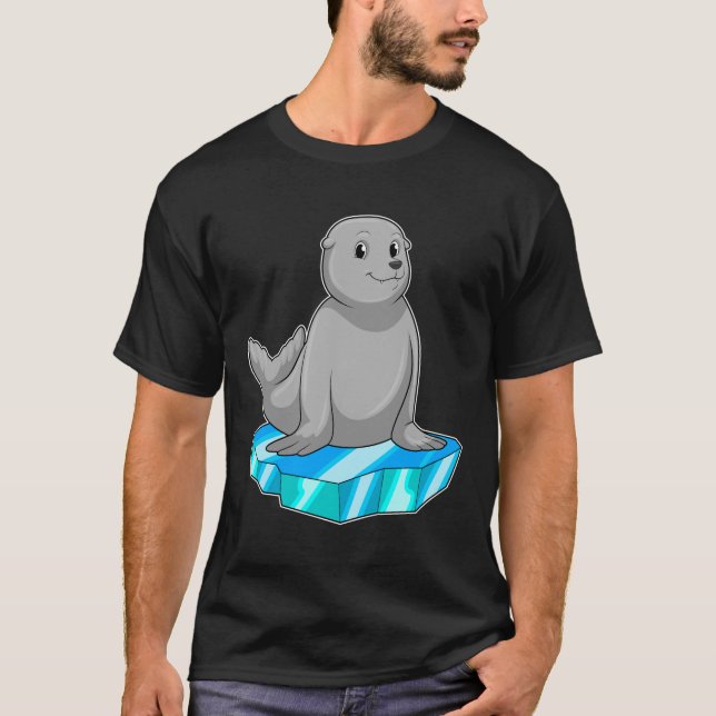 Siegel mit Eisscholle T-Shirt (Vorderseite)