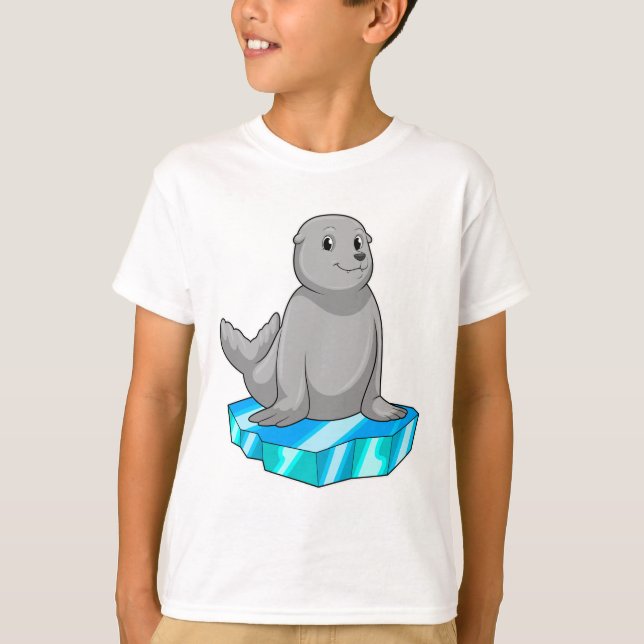Siegel mit Eisscholle T-Shirt (Vorderseite)