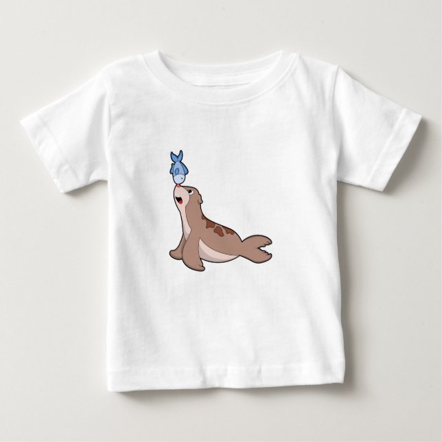 Siegel mit Fisch (2).PNG Baby T-shirt (Vorderseite)