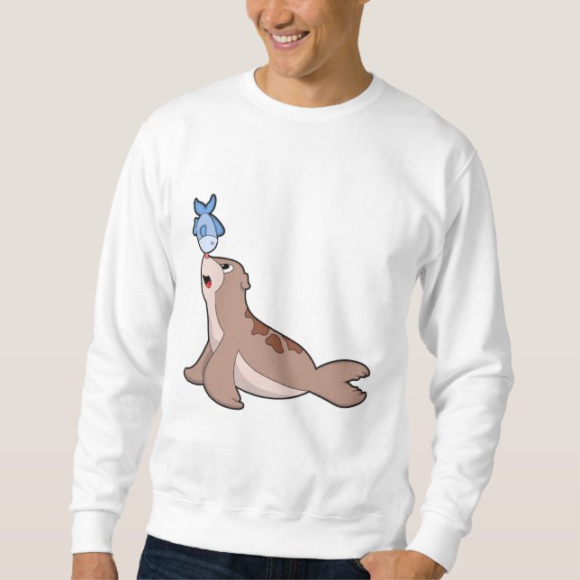 Siegel mit Fisch (2).PNG Sweatshirt (Vorderseite)
