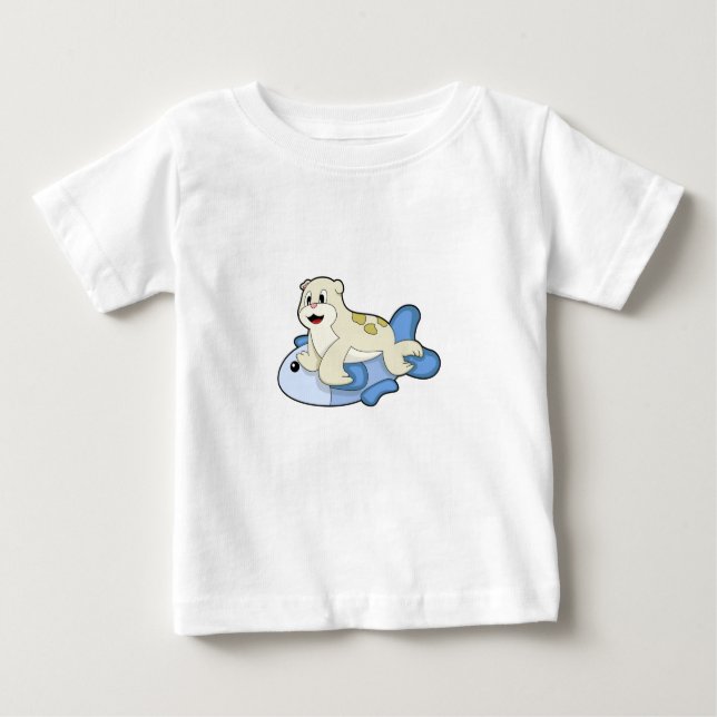 Siegel mit Fisch Baby T-shirt (Vorderseite)