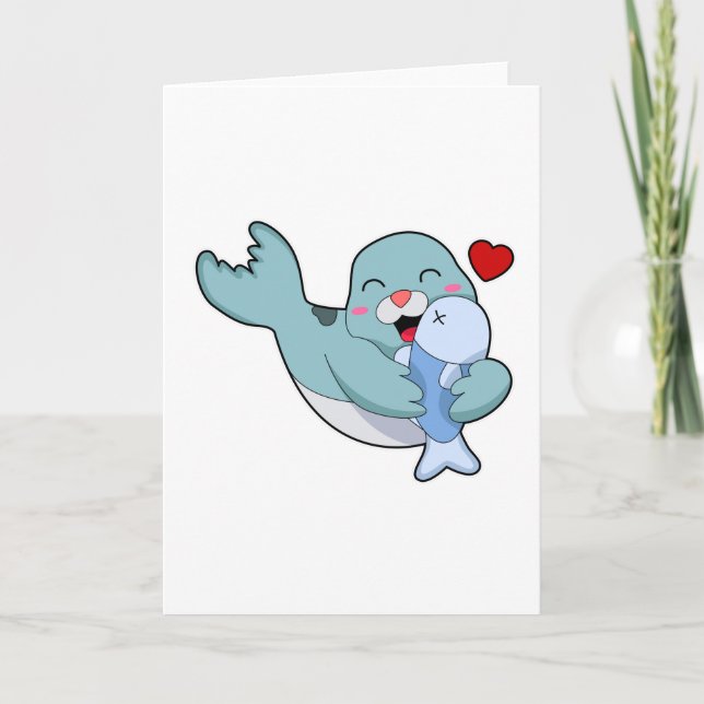 Siegel mit Fisch Karte (Vorderseite)