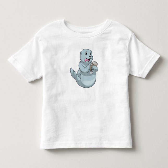 Siegel mit Fisch Kleinkind T-shirt (Vorderseite)