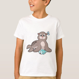 Siegel mit Fisch T-Shirt