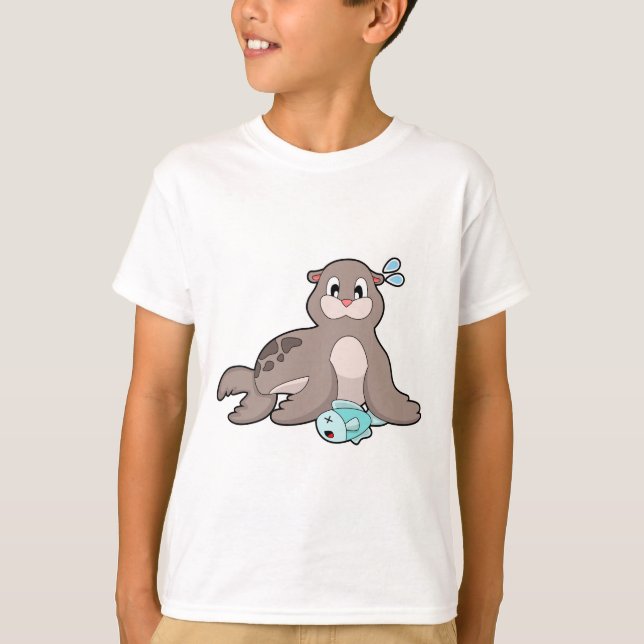 Siegel mit Fisch T-Shirt (Vorderseite)