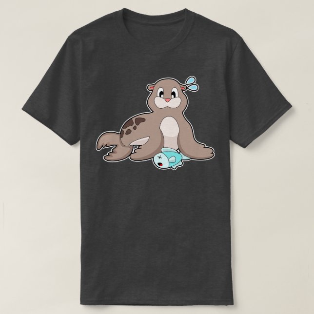 Siegel mit Fisch T-Shirt (Design vorne)