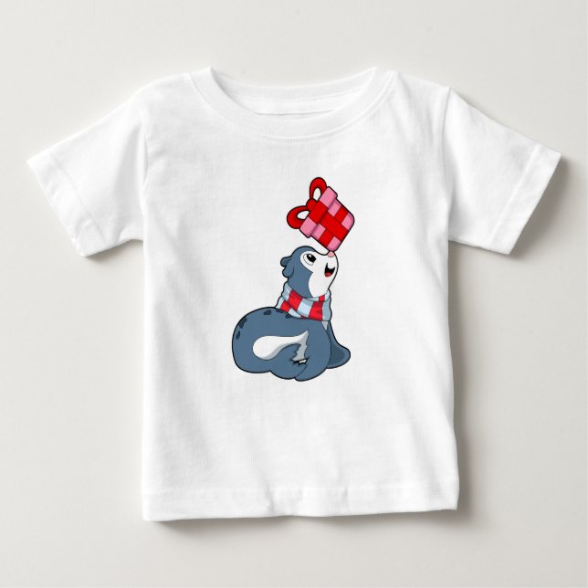 Siegel mit Geschenk Baby T-shirt (Vorderseite)