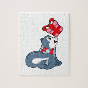 Siegel mit Geschenk Puzzle