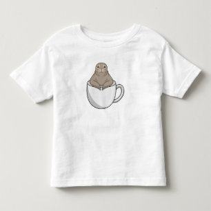 Siegel mit Kaffeetasse Kleinkind T-shirt