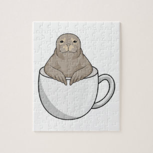 Siegel mit Kaffeetasse Puzzle