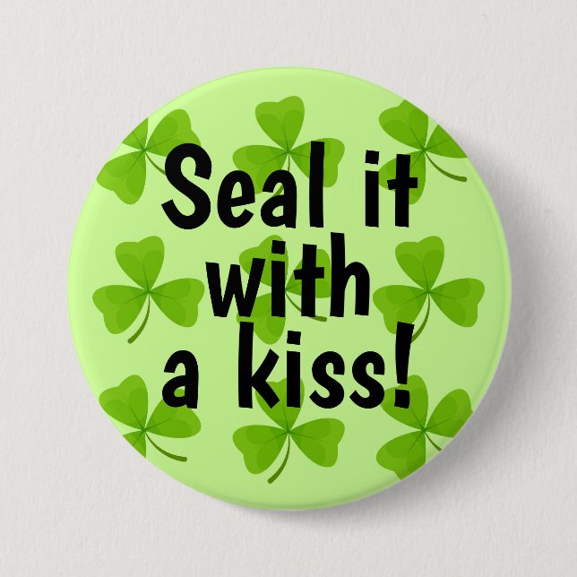 Siegel mit Kiss Green Kleeblatt Button (Vorderseite)