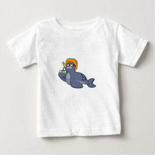 Siegel mit Kokosnuss Baby T-shirt