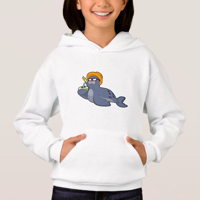 Siegel mit Kokosnuss Hoodie (Vorderseite)