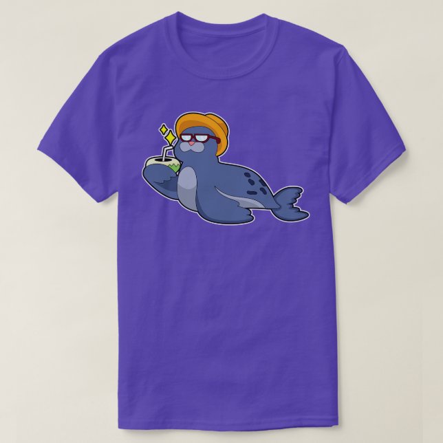 Siegel mit Kokosnuss T-Shirt (Design vorne)