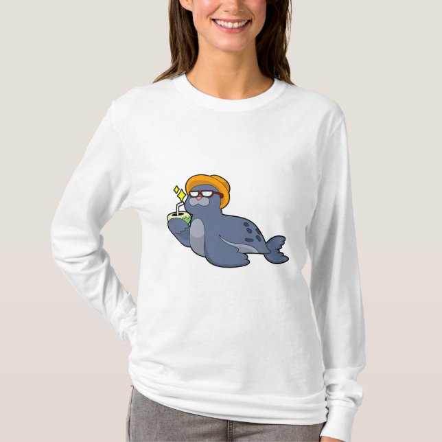 Siegel mit Kokosnuss T-Shirt (Vorderseite)