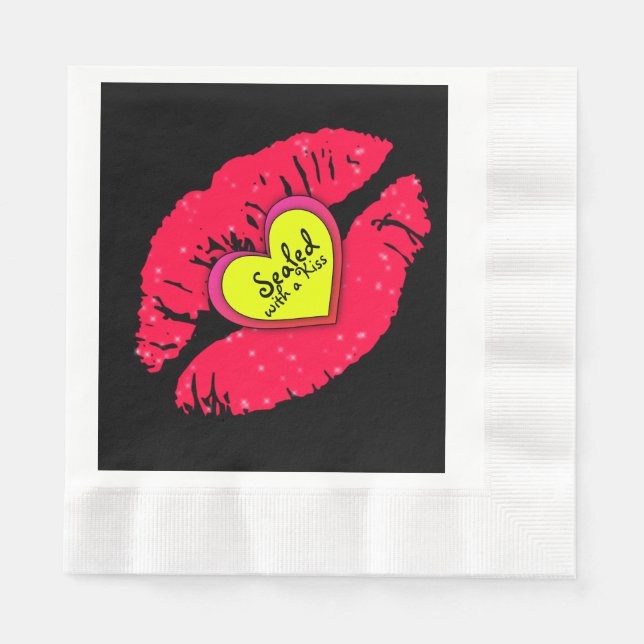 Siegel mit Kuss Serviette (Vorderseite)