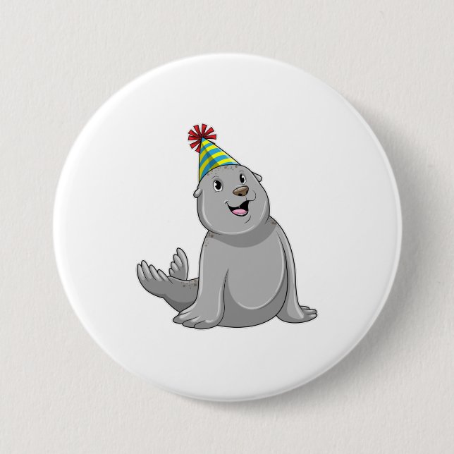 Siegel mit Party hat Party Button (Vorderseite)