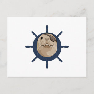 Siegel mit Schiffskruder Postkarte