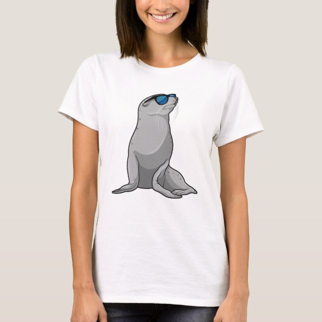 Siegel mit Sonnenbrille T-Shirt (Vorderseite)