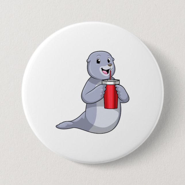 Siegel mit Trinktasse Button (Vorderseite)