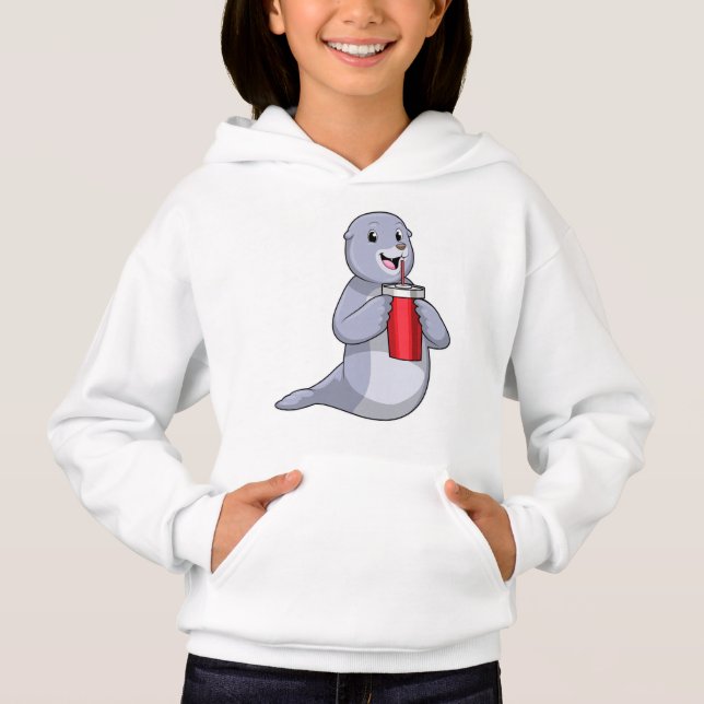 Siegel mit Trinktasse Hoodie (Vorderseite)