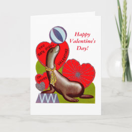 Siegel mit Vintagem Valentinin Feiertagskarte