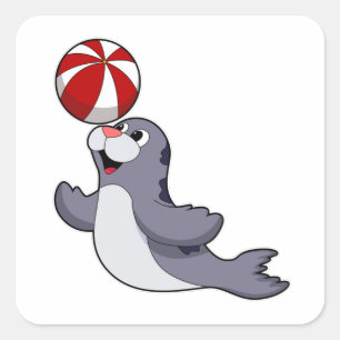 Siegel mit Wasserpolo Quadratischer Aufkleber