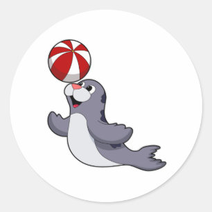 Siegel mit Wasserpolo Runder Aufkleber