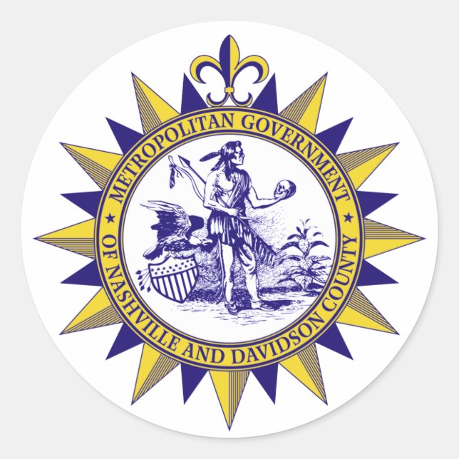Siegel Nashville, Tennessee Runder Aufkleber (Vorderseite)