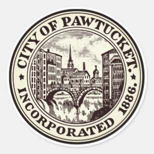 Siegel Pawtucket, Insel Rhode Runder Aufkleber