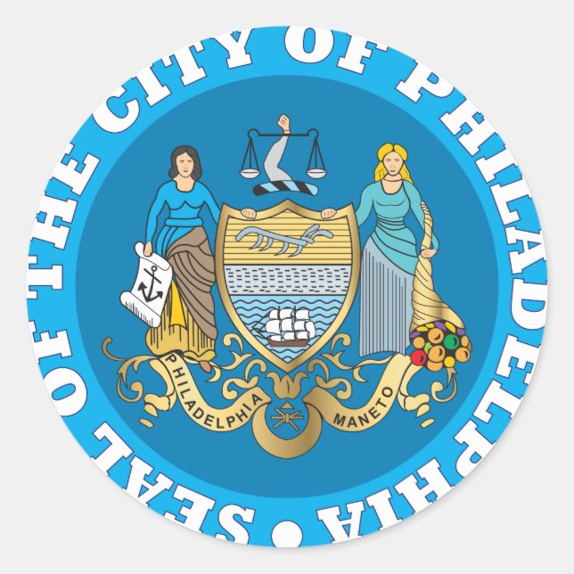 Siegel Philadelphia Runder Aufkleber (Vorderseite)