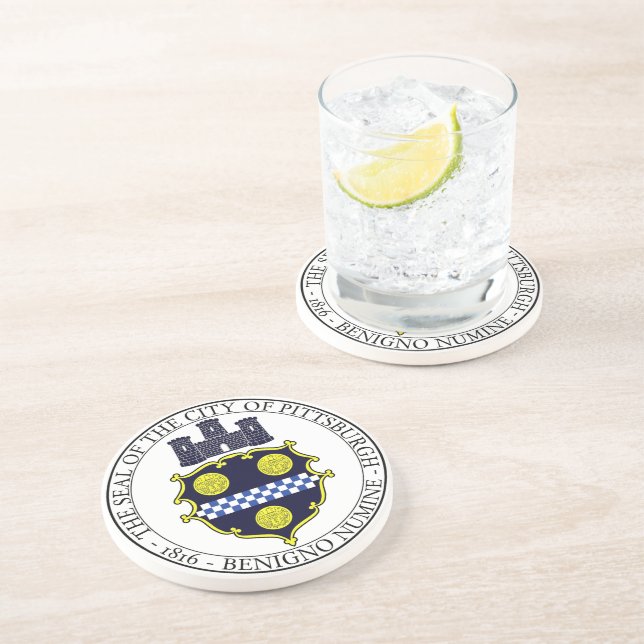 Siegel Pittsburgh Getränkeuntersetzer (Seite)