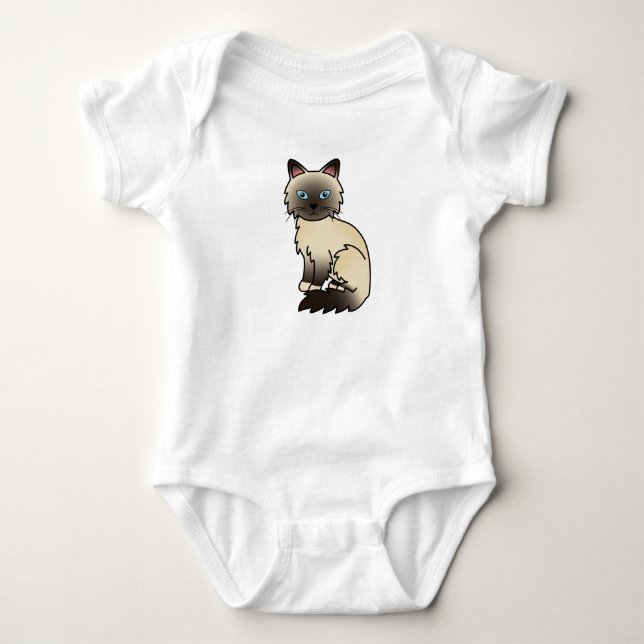 Siegel Point Birman / Ragdoll Cat Baby Strampler (Vorderseite)