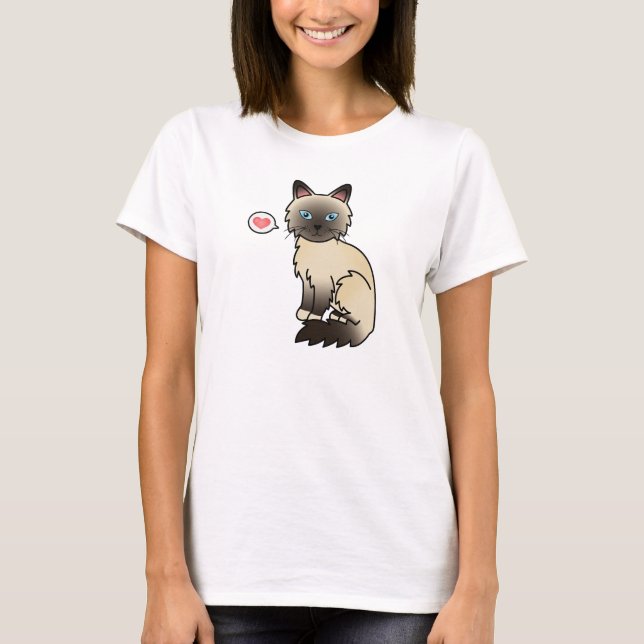 Siegel Point Birman / Ragdoll Cat Liebe T-Shirt (Vorderseite)