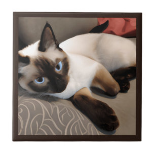 Siegel Point Siamese Digitales Portrait Fliese